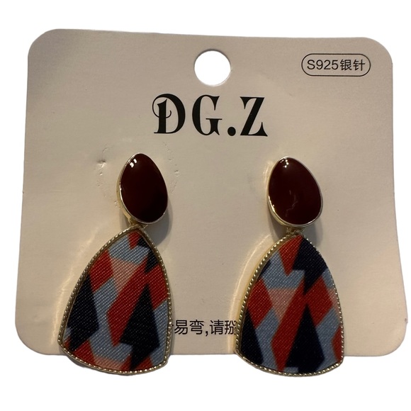 Trendy Autumn Colored Drop Earrings - Picture 1 of 4